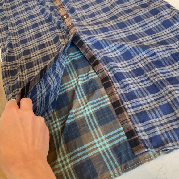 Natural Life 100% Cotton Flannel Esme Plaid Long Maxi Shirt Dress Navy Large - Picture 7 of 8
